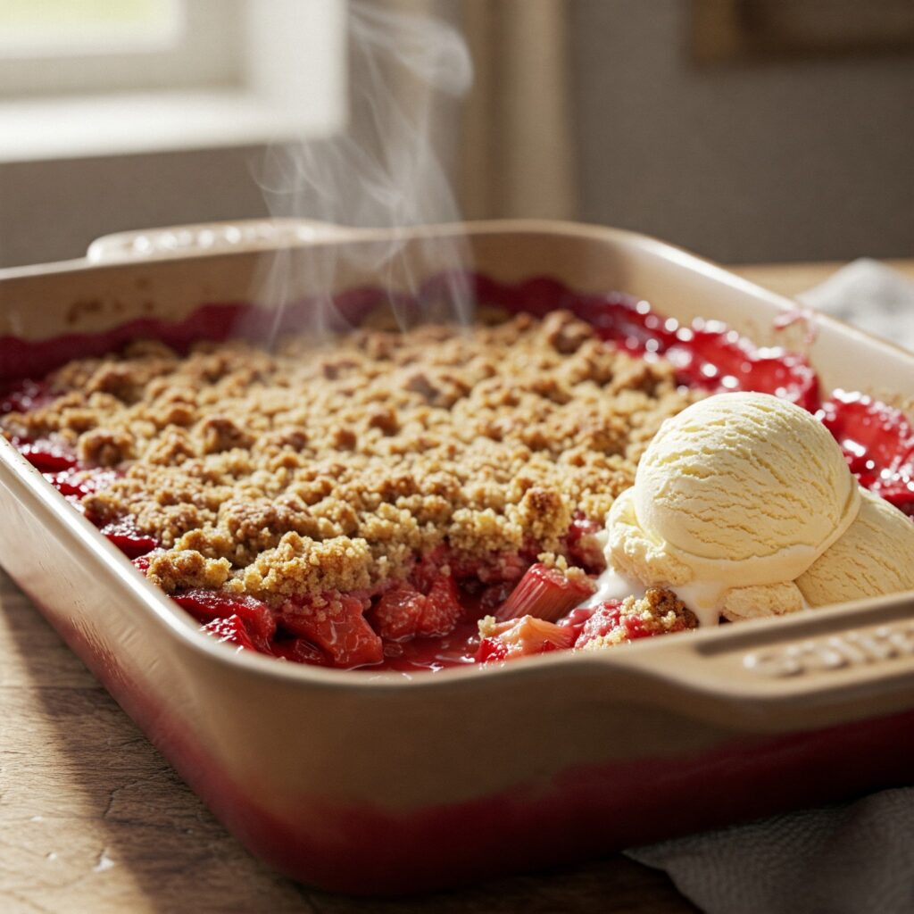 Strawberry Rhubarb Crisp: Sweet and Tart Harmony as spring sweets